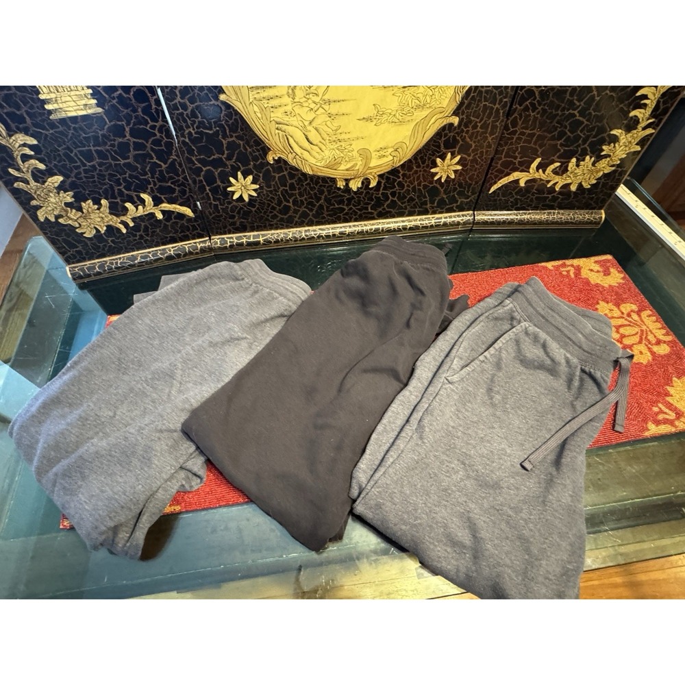 Tek Gear Ultrasoft Fleece Jogger Pants Men's S Gray/Black Lot 3 Drawstring